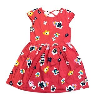 Gap Kids Girls Red Floral Dress Short Sleeve Size M (8–9)